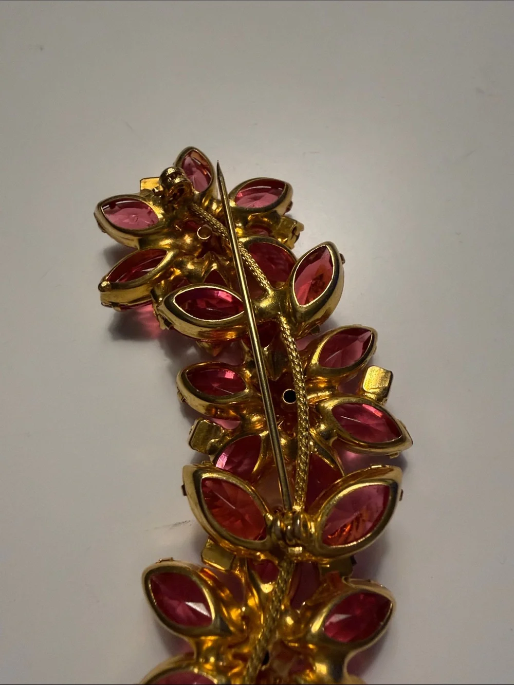Pink Crystal Floral pin
